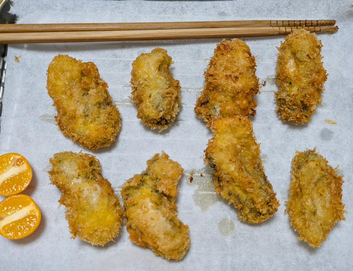 冷凍牡蠣で作るカキフライ